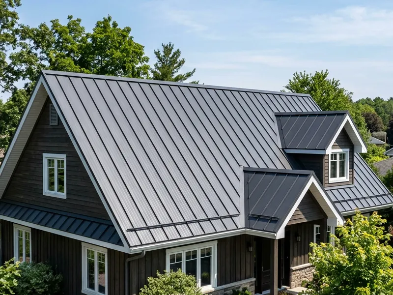 Standing seam metal roof with raised concealed-fastener seams